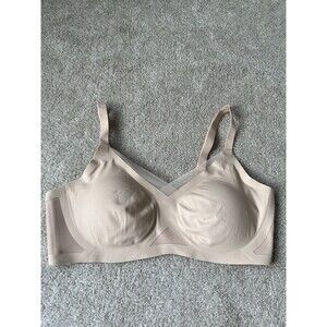 Honeylove Crossover Bra Size M Nude Beige Mesh Wireless Adjustable Convertible